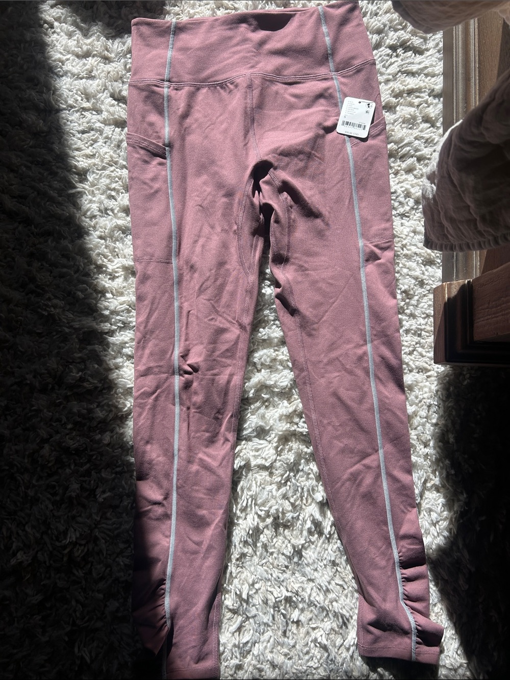 Free People Movement Women's Mauve Active Leggings with Contrast Side Seams
